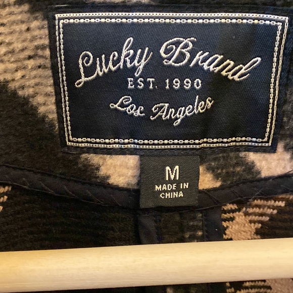 Lucky Brand Plaid Vest Shacket Jacket Long Duster women’s Medium - Picture 7 of 10